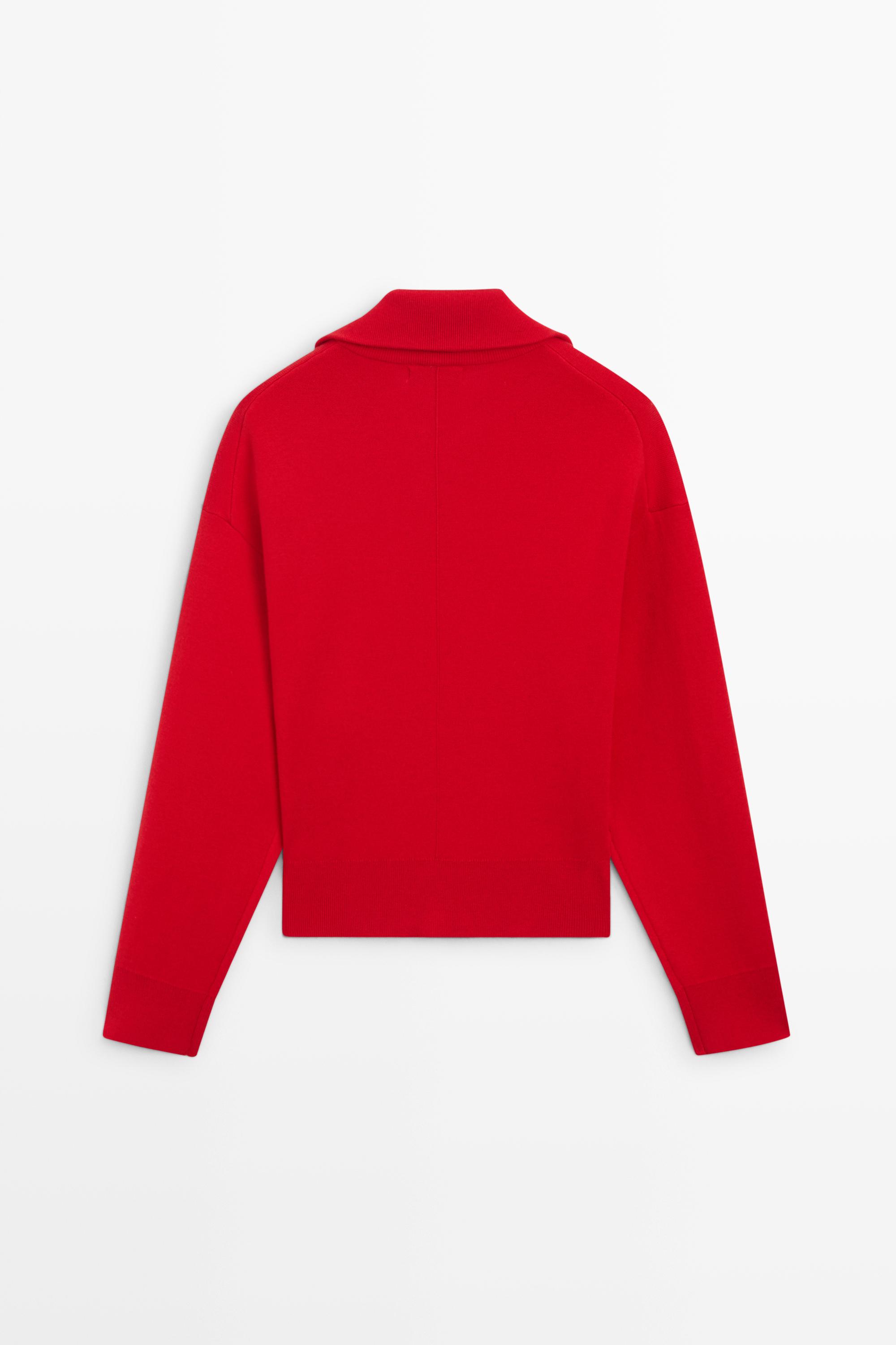 Pull polo en maille zippé coton